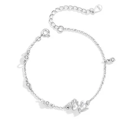 Lắc Tay Bạc Nữ đính đá CZ Hình Kỳ Lân Cute LILI 124887 5