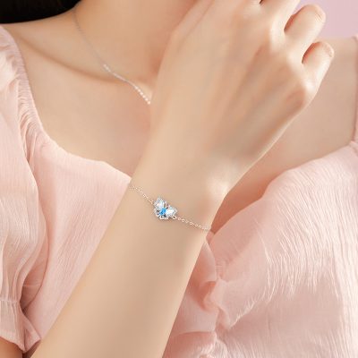 Lắc Tay Bạc Nữ đính đá CZ Hồ điệp Luna LILI 124859 2