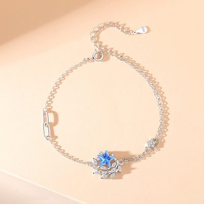 Lắc Tay Bạc Nữ đính đá CZ Ngôi Sao May Mắn Lucky Star LILI 124993 1