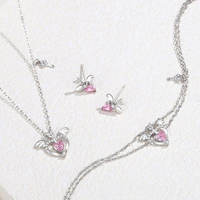 Lắc Tay Bạc Nữ đính đá CZ Thiên Thần Tình Yêu Hazel LILI 125042 2