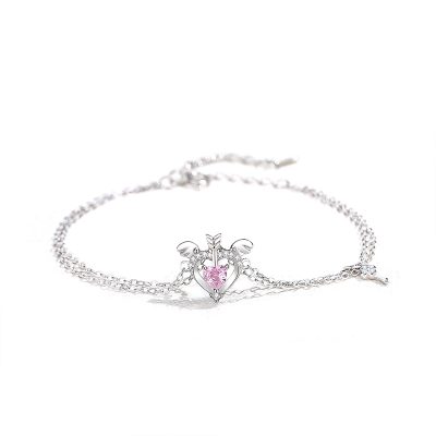 Lắc Tay Bạc Nữ đính đá CZ Thiên Thần Tình Yêu Hazel LILI 125042 3