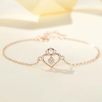 Lắc Tay Bạc Nữ đính đá CZ Vương Miện Nữ Hoàng Ava LILI 124773 1