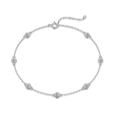 Lắc Tay Bạc Nữ đính Kim Cương Moissanite Tròn Isla LILI 125065 5