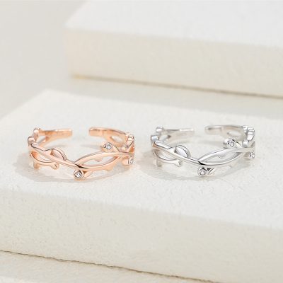 Nhẫn Bạc Nữ đính đá CZ Cành Và Lá Leilani LILI 125290 1