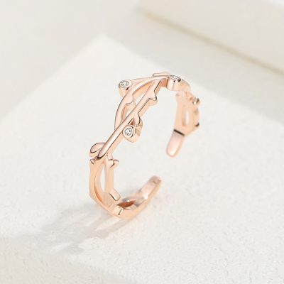 Nhẫn Bạc Nữ đính đá CZ Cành Và Lá Leilani LILI 125290 2