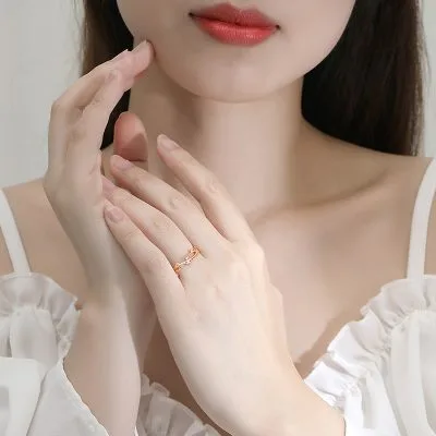 Nhẫn Bạc Nữ đính đá CZ Cành Và Lá Leilani LILI 125290 4