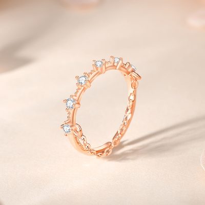 Nhẫn Bạc Nữ đính đá CZ Chuỗi Xích độc Lạ Delilah LILI 125279 2