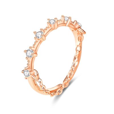 Nhẫn Bạc Nữ đính đá CZ Chuỗi Xích độc Lạ Delilah LILI 125279 5