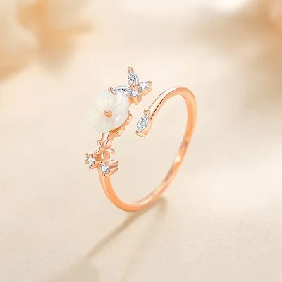 Nhẫn Bạc Nữ đính đá CZ Hình Hoa Hồ điệp Valentina LILI 125250 1