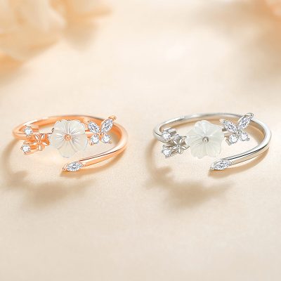Nhẫn Bạc Nữ đính đá CZ Hình Hoa Hồ điệp Valentina LILI 125250 3