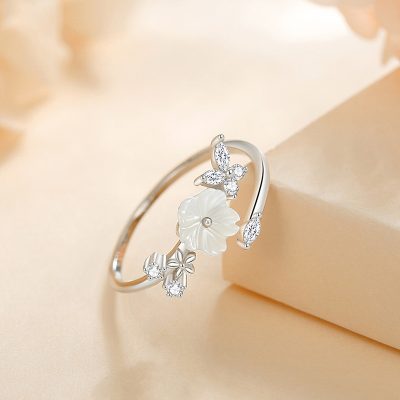 Nhẫn Bạc Nữ đính đá CZ Hình Hoa Hồ điệp Valentina LILI 125250 4