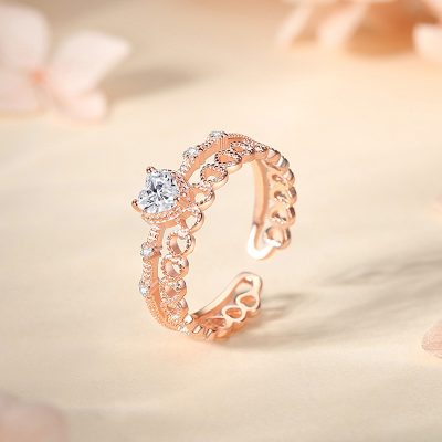 Nhẫn Bạc Nữ đính đá CZ Trái Tim Tình Yêu Everly LILI 125259 5