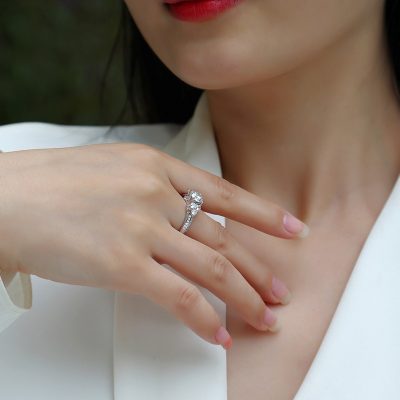 Nhẫn Bạc Nữ đính Kim Cương Moissanite Claire LILI 125362 6