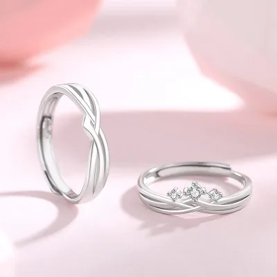 Nhẫn đôi Bạc đính đá CZ Brooklyn LILI 125432 4