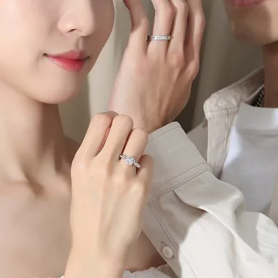 Nhẫn đôi Bạc đính đá CZ Hoa Hồng Tình Yêu Rose LILI 125454 3