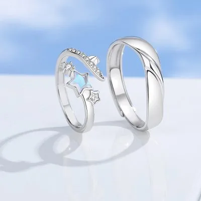 Nhẫn đôi Bạc đính đá CZ Ngôi Sao May Mắn Josephine LILI 125414 2