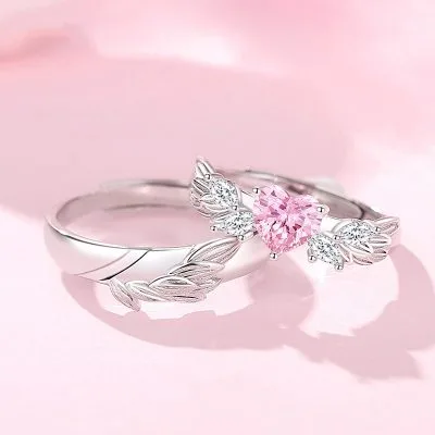 Nhẫn đôi Bạc đính đá CZ Thiên Thần Tình Yêu Aaliyah LILI 125402 1