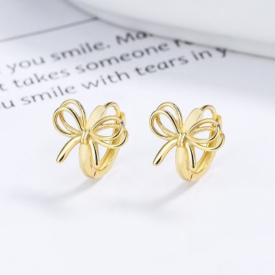 Bông Tai Bạc Nữ Chiếc Nơ Cute LILI 132465 2