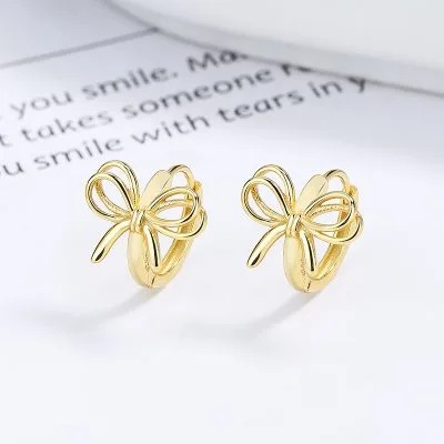 Bông Tai Bạc Nữ Chiếc Nơ Cute LILI 132465 2