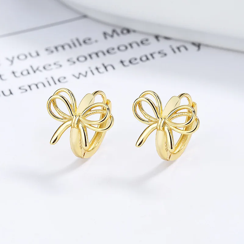 Bông Tai Bạc Nữ Chiếc Nơ Cute LILI 132465 2