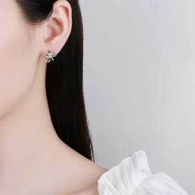 Bông Tai Bạc Nữ Chiếc Nơ Cute LILI 132465 3