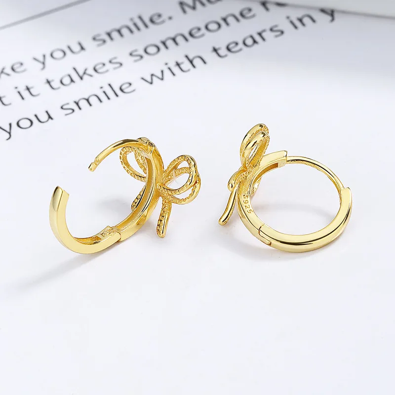 Bông Tai Bạc Nữ Chiếc Nơ Cute LILI 132465 4