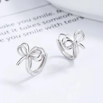 Bông Tai Bạc Nữ Chiếc Nơ Cute LILI 132465 6