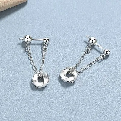 Bông Tai Bạc Nữ Chuỗi Xích Dài Lilyana LILI 132412 5