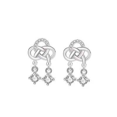 Bông Tai Bạc Nữ đính đá CZ Hazel LILI 132317 5
