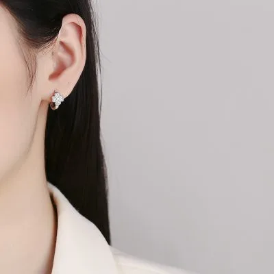 Bông Tai Bạc Nữ đính đá CZ Cỏ 4 Lá Aurelia LILI 132135 3