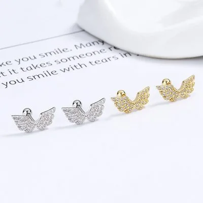 Bông Tai Bạc Nữ đính đá CZ đôi Cánh Thiên Thần Amelie LILI 132373 1