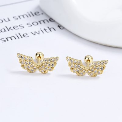 Bông Tai Bạc Nữ đính đá CZ đôi Cánh Thiên Thần Amelie LILI 132373 2