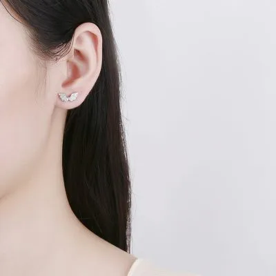 Bông Tai Bạc Nữ đính đá CZ đôi Cánh Thiên Thần Amelie LILI 132373 6