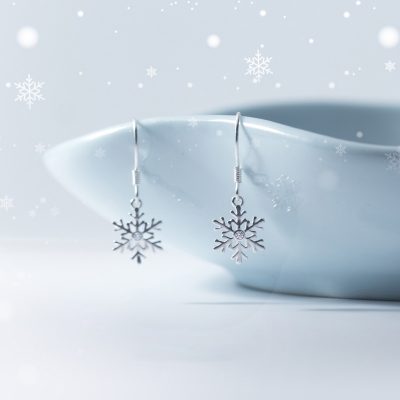Bông Tai Bạc Nữ đính đá CZ Hình Bông Tuyết Ivey LILI 131833 1