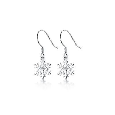 Bông Tai Bạc Nữ đính đá CZ Hình Bông Tuyết Ivey LILI 131833 3