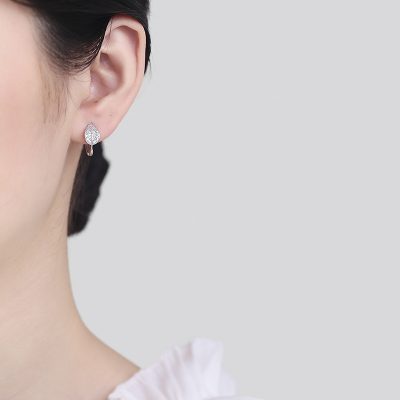 Bông Tai Bạc Nữ đính đá CZ Hình Chiếc Lá Elodie LILI 132125 3