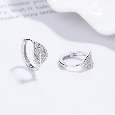Bông Tai Bạc Nữ đính đá CZ Hình Chiếc Lá Elodie LILI 132125 4