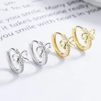 Bông Tai Bạc Nữ đính đá CZ Hình Chiếc Nơ Xinh Xắn Salma LILI 132433 1