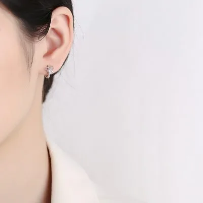 Bông Tai Bạc Nữ đính đá CZ Hình Chiếc Nơ Xinh Xắn Salma LILI 132433 2