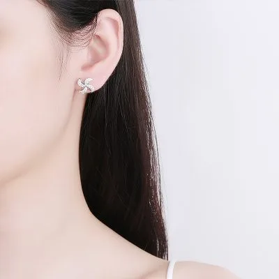 Bông Tai Bạc Nữ đính đá CZ Hình Chong Chóng Sophia LILI 132227 3