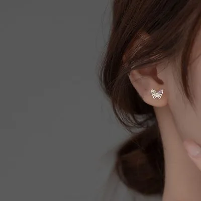Bông Tai Bạc Nữ đính đá CZ Hình Hồ điệp Kaeli LILI 131783 3