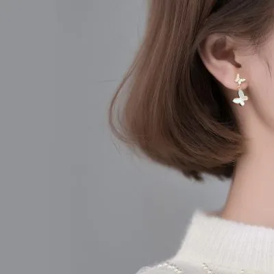 Bông Tai Bạc Nữ đính đá CZ Hình Hồ điệp Kya LILI 131823 2