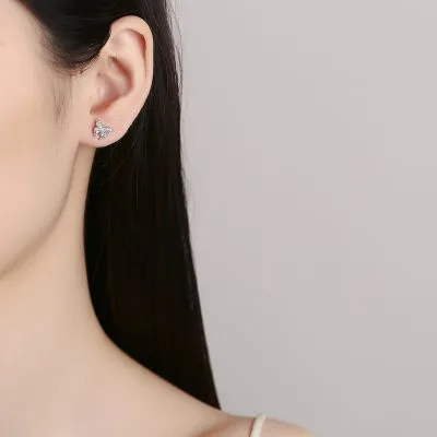 Bông Tai Bạc Nữ đính đá CZ Hình Hồ điệp Luna LILI 132175 3