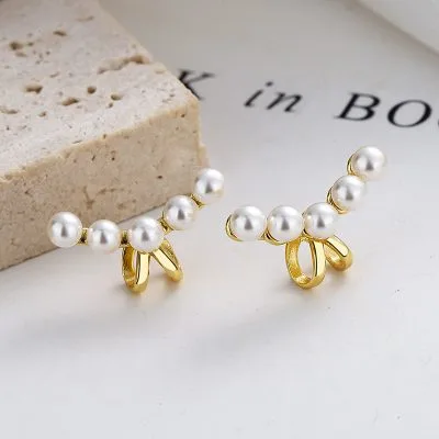 Bông Tai Bạc Nữ đính Ngọc Trai Kẹp Vành Tai Kimora LILI 132594 4