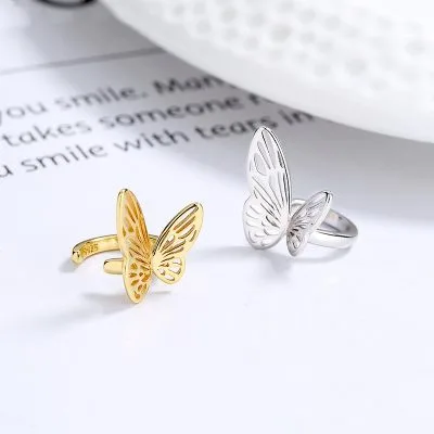 Bông Tai Bạc Nữ Giả Kẹp Vành Tai Hình Hồ điệp Nori LILI 132423 1