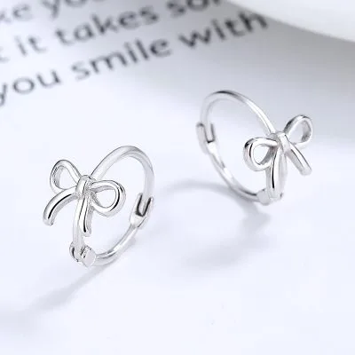 Bông Tai Bạc Nữ Hình Chiếc Nơ Dalia LILI 132446 2