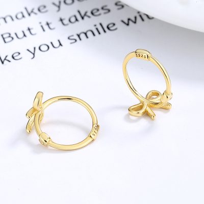 Bông Tai Bạc Nữ Hình Chiếc Nơ Dalia LILI 132446 4