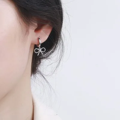Bông Tai Bạc Nữ Hình Chiếc Nơ Raquel LILI 132475 1
