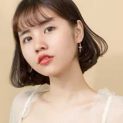 Bông Tai Bạc Nữ Hình Thánh Giá Chữ T Chữ Thập Adhara LILI 131806 4