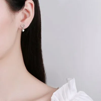 Bông Tai Bạc Nữ Hình Trái Tim Cách điệu Raina LILI 132717 2